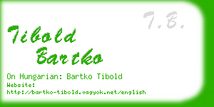 tibold bartko business card